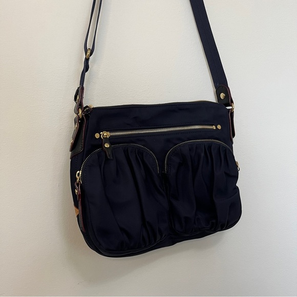 MZ Wallace Paige Nylon Crossbody in Navy & Tan - Picture 4 of 12